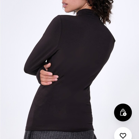 New Aligne.co Anthropologie black ginnifer fitted thumb hole long sleeve top - Picture 7 of 7